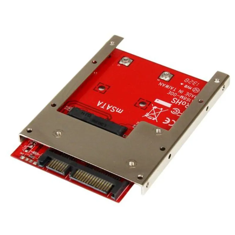 Adaptador SSD mSATA StarTech SAT32MSAT257 SATA 2,5'' 6 Gbps Open Frame Preto Vermelho Prata