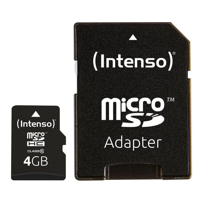 Cartão MicroSDHC Intenso 4GB Classe 10 Rápido Resistente Adaptador SD