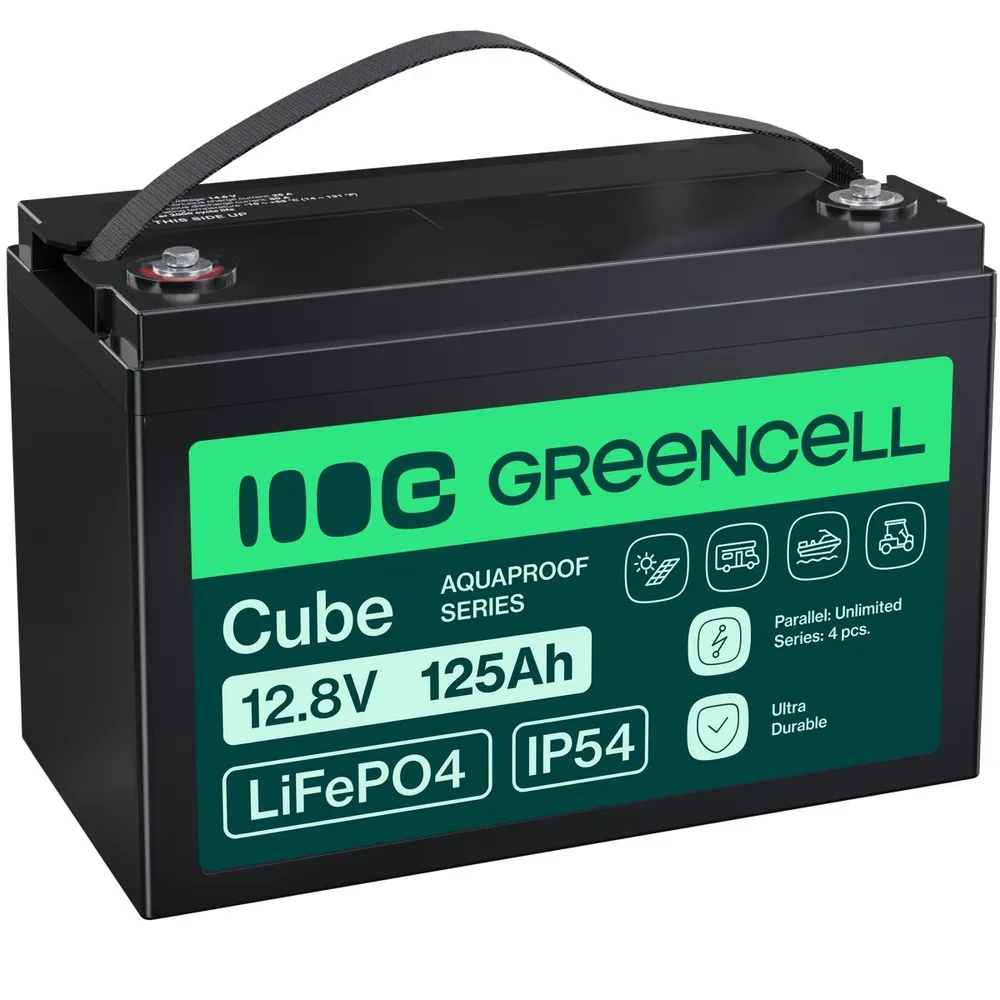 Green Cell LFPGC12V125AH CUBE LiFePO4 125Ah 12.8V 1600Wh LFPGC12V125AH