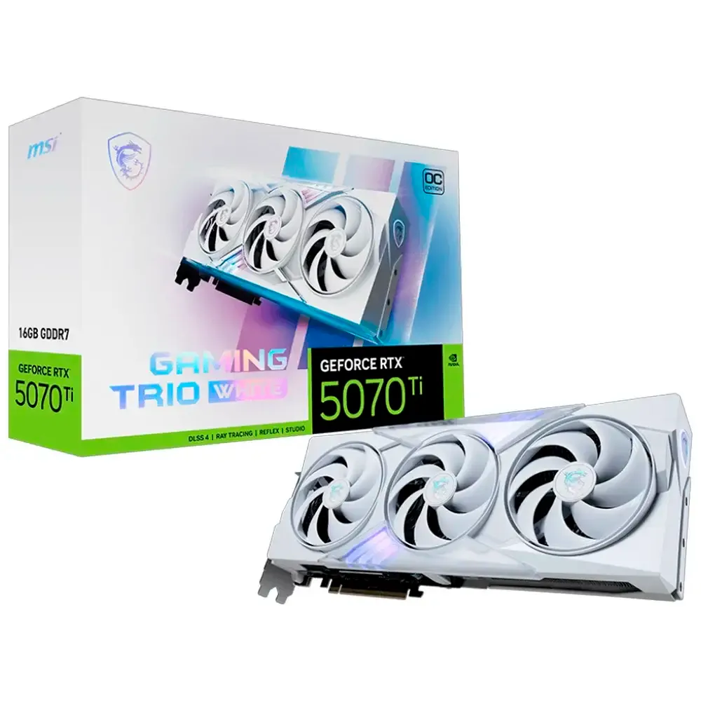 Placa Gráfica MSI NVIDIA GeForce RTX 5070 Ti Blackwell Gaming Trio OC White 16G GDDR7 DLSS4