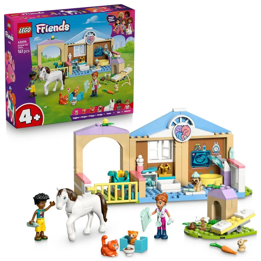 LEGO Friends: Clínica Veterinária com Animais | Idades 4+ | 141 Peças | Item 42696