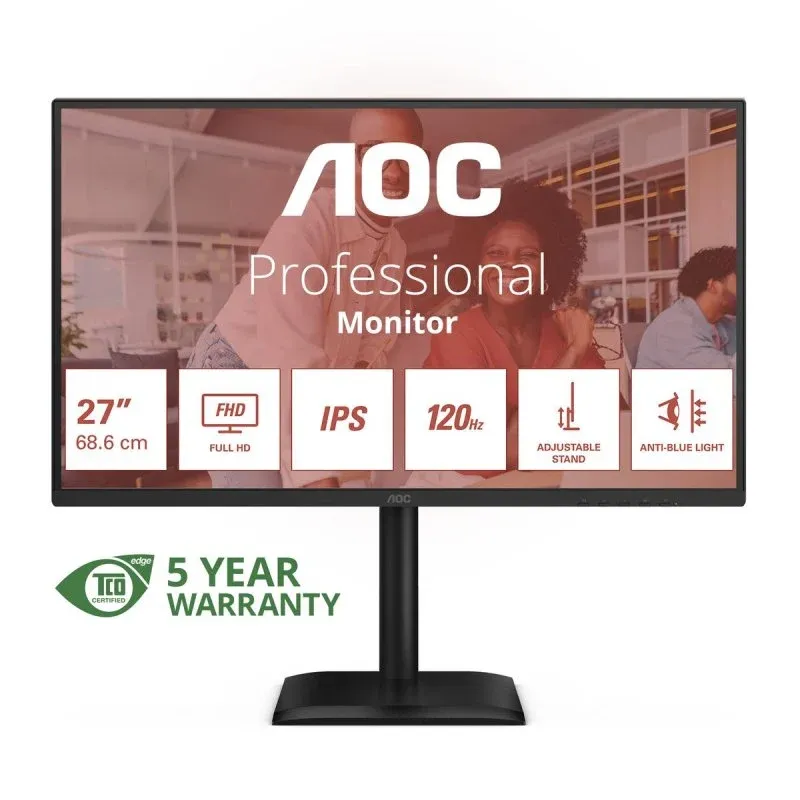 AOC 27E4U 27" FullHD 120Hz IPS com Altura Ajustável, Adaptive Sync e USB 3.2