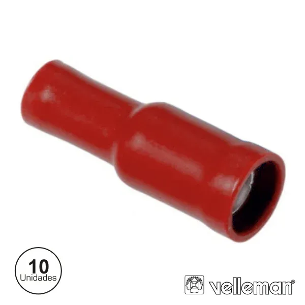 Conjunto De 10 Terminais Fêmea Vermelhos 4.9mm