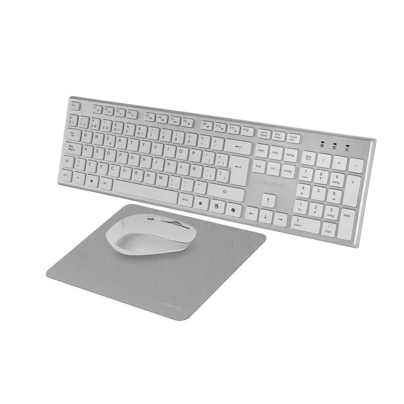 Tacens Zenith Combo Wireless 3 em 1 Duallink 2,4 GHz Teclado de membrana Rato óptico Inglês Branco