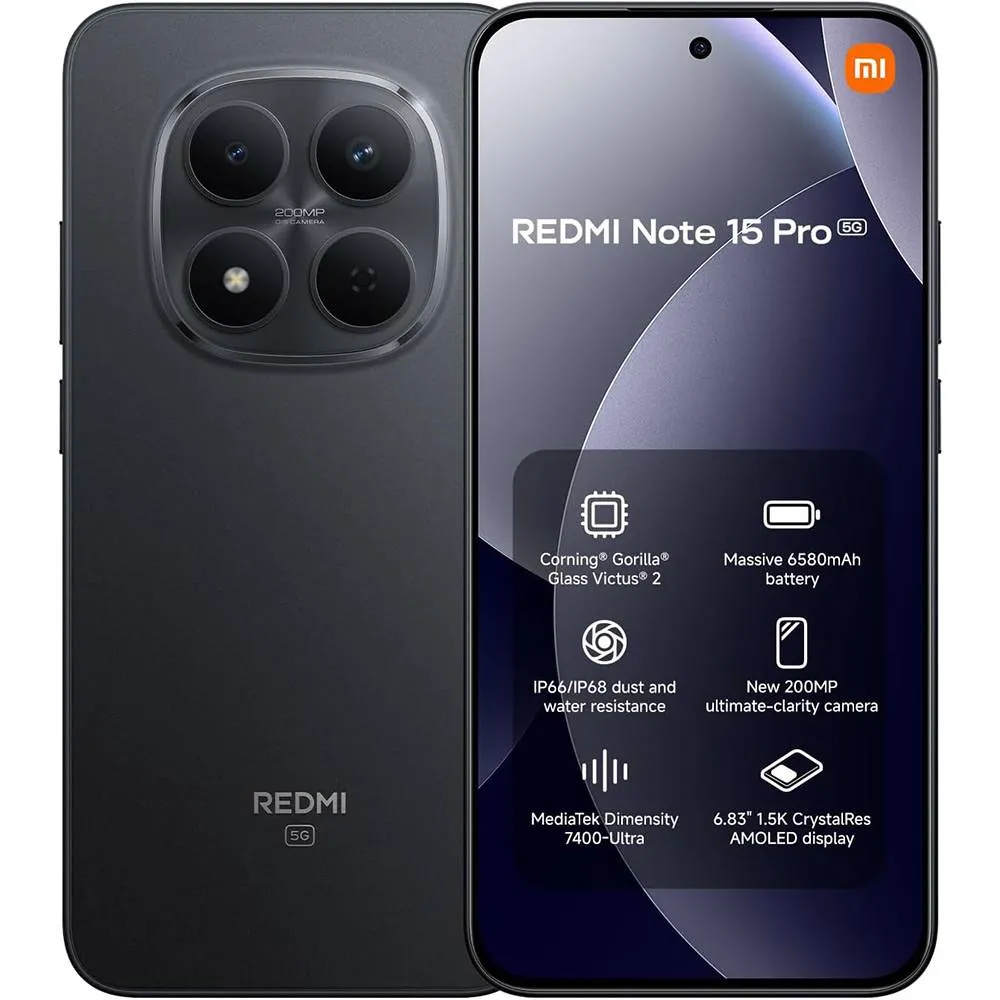 Smartphone Xiaomi Redmi Note 15 Pro 5G 6.83 12GB/512GB Dual SIM Black