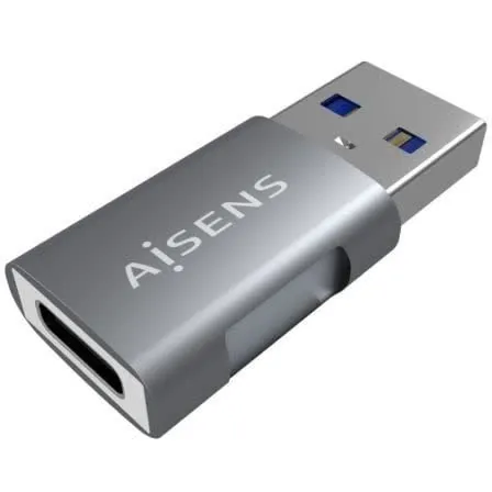 Aisens Mini Adaptador USB 3.2 Gen 2 10Gbps 3A USB-C Macho para USB-A Fêmea