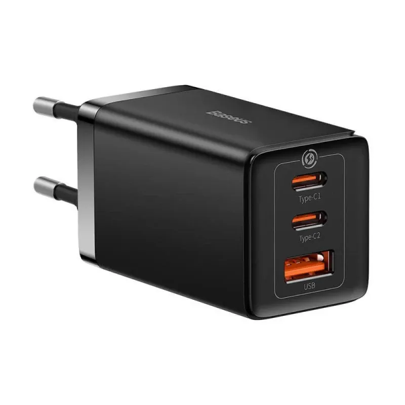 Carregador Baseus GaN5 Pro 2xUSB-C+USB 65W Preto