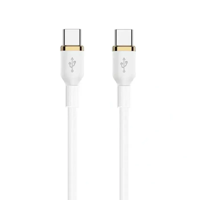 EWENT CABO USB-C 480MBPS 240W SILICONE BRANCO 1MT