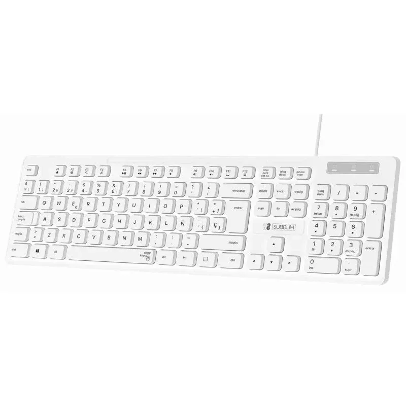 Subblim Business Slim Teclado Silencioso USB Branco