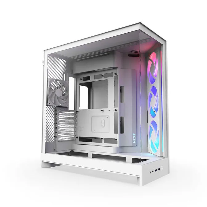 Caixa E-ATX NZXT H9 Flow RGB Branca (2025) Vidro Temperado