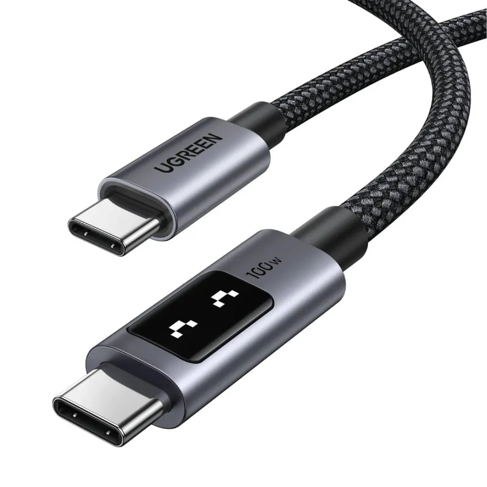 Cabo USB-C UGREEN Robot PD 100W 2m Cinza
