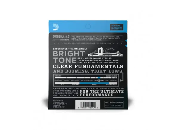 D'Addario EXL170S 45-100 Regular Light, Short Scale, XL Nickel Bass Strings