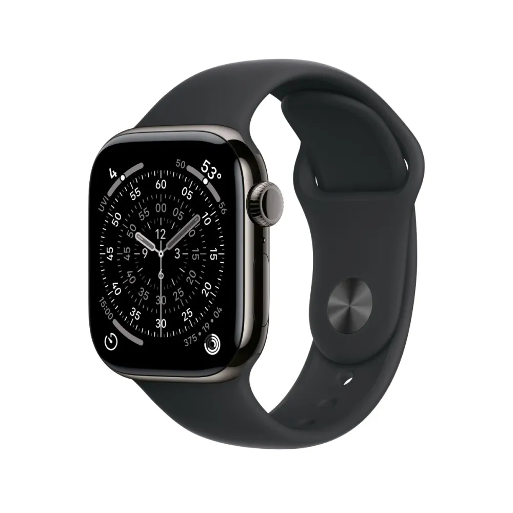 Smartwatch Apple Watch Series 11 GPS + Celular 42mm Titânio Ardósia c/ bracelete Desportiva Preta M/L