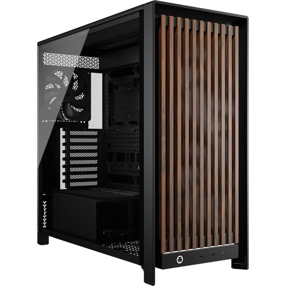 Caixa Extended-ATX Corsair Frame 5000D Wood RS Tempered Glass Preta/Nogueira