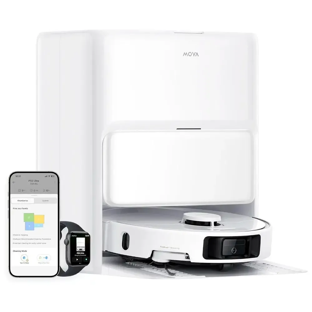 Aspirador Robô Mova P50 Ultra 19000Pa 5200mAh Branco + Base Station