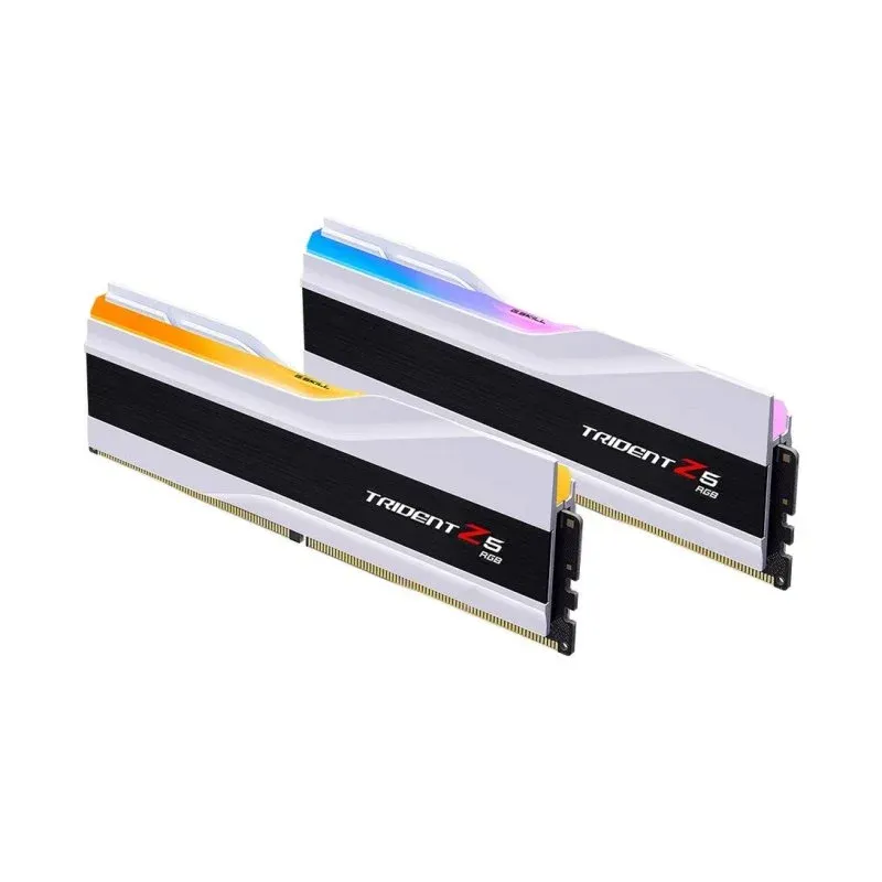 Memória RAM G.Skill Trident Z5 RGB F5-6000J2836G32GX2-TZ5RW 64GB 2x32GB DDR5 6000MHz CL28 XMP RGB Prata