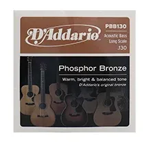 Corda individual baixo acústico D'Addario PBB130 Phosphor Bronze Wound
