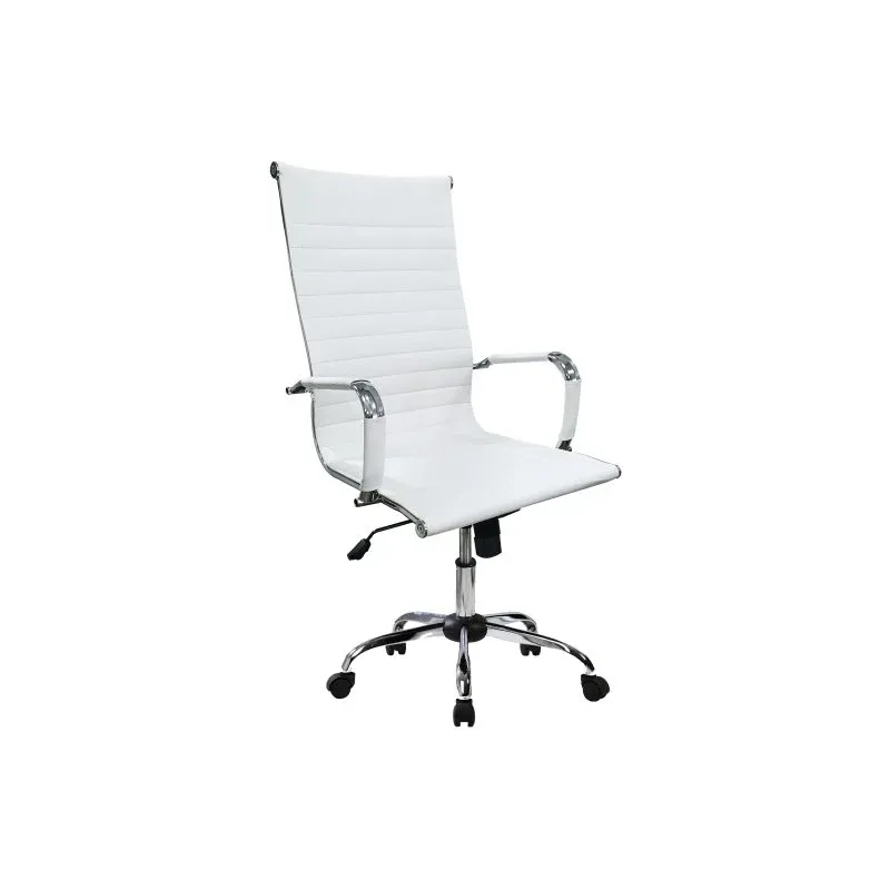 Cadeira de escritório Equip 651017, almofadada em branco, algodão, pele sintética, nylon, REACH