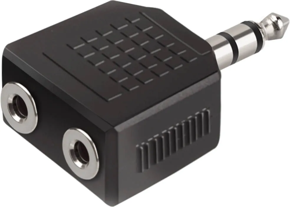 Adaptador Audio VIVANCO JACK 3.5 M-2xF (Preto)