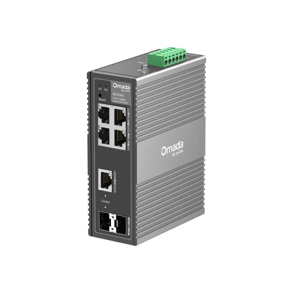 Switch de Rede TP-Link Omada IES206G 5 Portas Gigabit + 2 Portas SFP Managed