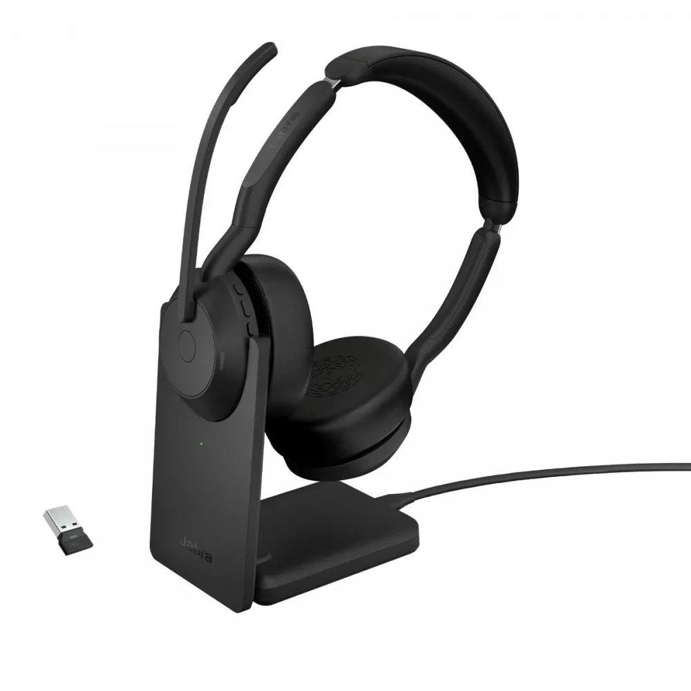 Auriculares Jabra Evolve2 55 Bluetooth com Cancelamento de Ruído para Escritório Preto