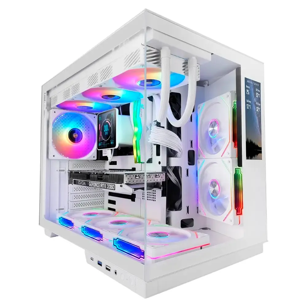 Caixa ATX Mars Gaming MC-MIRAGE ARGB LCD IPS 7.2 Tempered Glass Branca