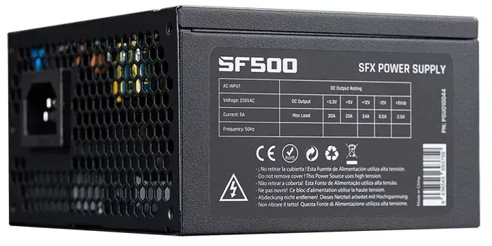 Fonte Alimentação Hiditec SF500 Fonte de Alimentação SFX 500W CircuitShield com Ventoinha 8cm Preta