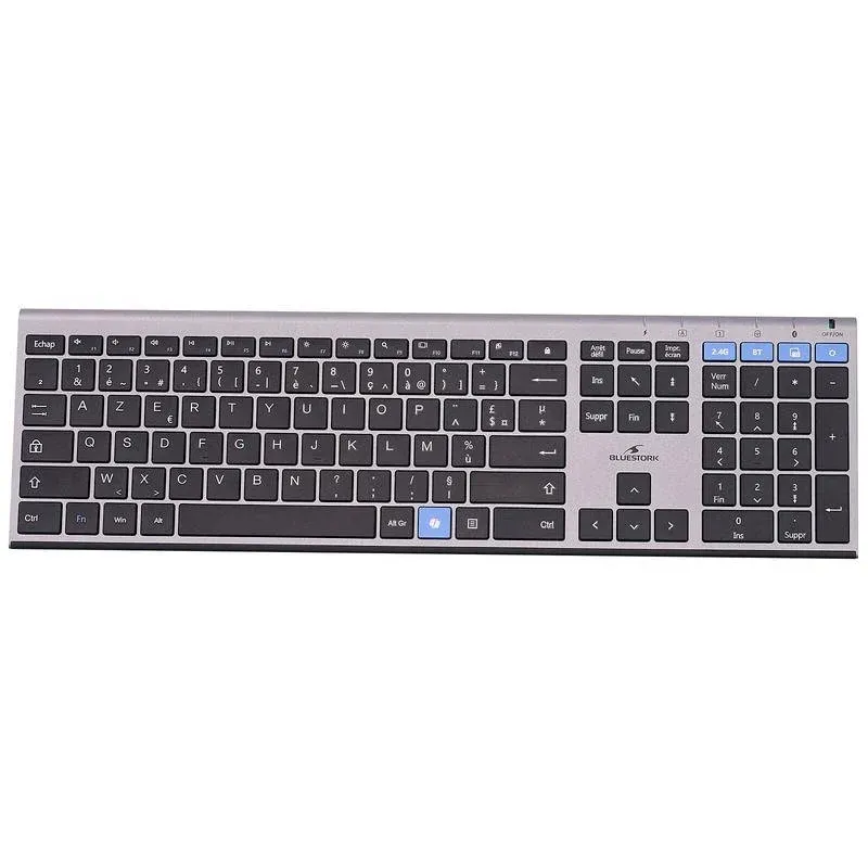 Teclado Bluestork KB Grapheme compacto sem fios AZERTY Bluetooth RF multimédia