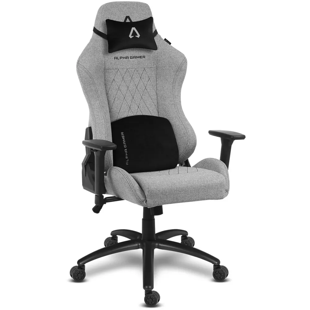 Cadeira Gaming Alpha Gamer Gaia Light Grey Fabric