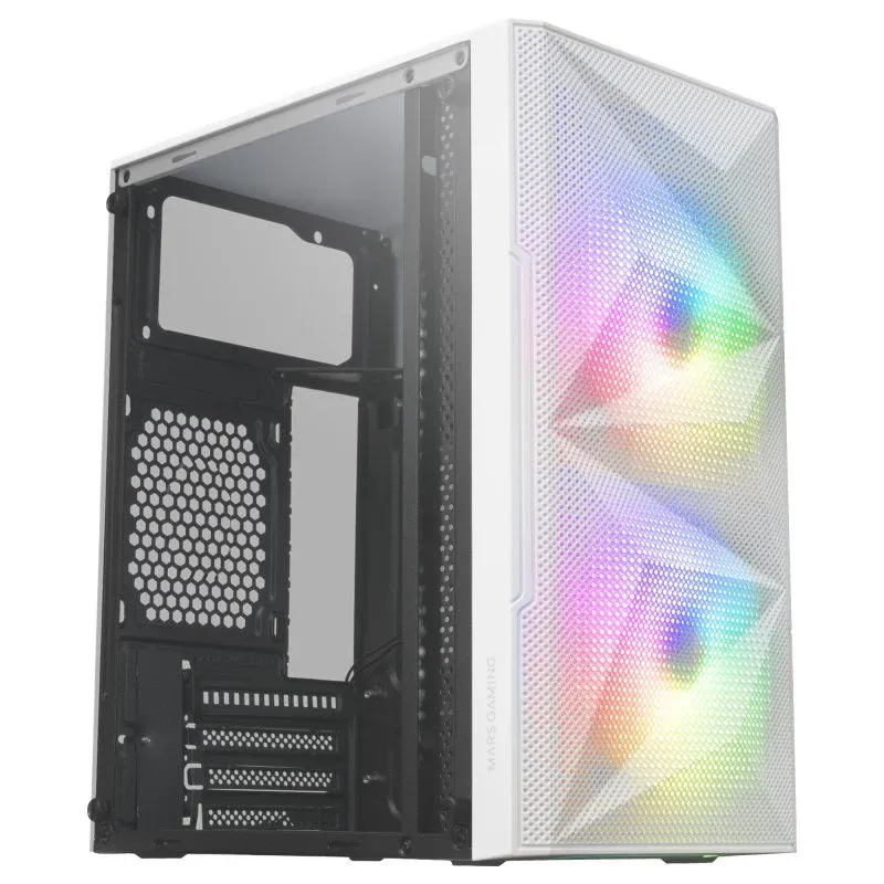 Caixa de Computador Mars Gaming MC-ME Mini-Torre FRGB Vidro Temperado USB 3.0 Branca