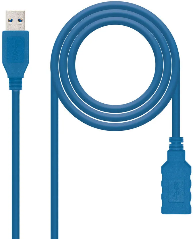 Cabo USB 3.0 Nanocable USB-A M/F 2 M Azul
