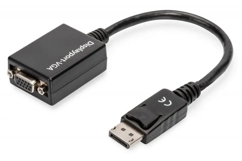 DIGITUS ADAPTADOR DISPLAYPORT VGA M/F 0.15MT PRETO