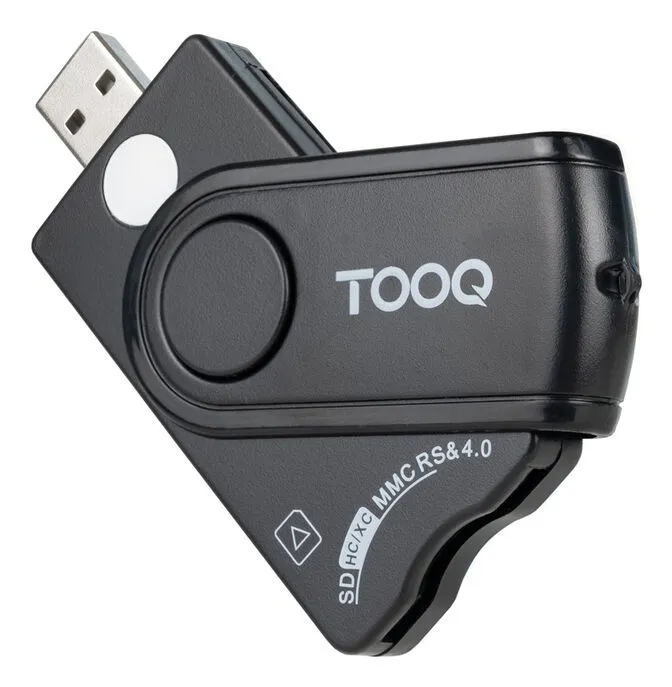 Leitor de Cartões Tooq DNIE, SIM, SD/TF, USB-A, Preto