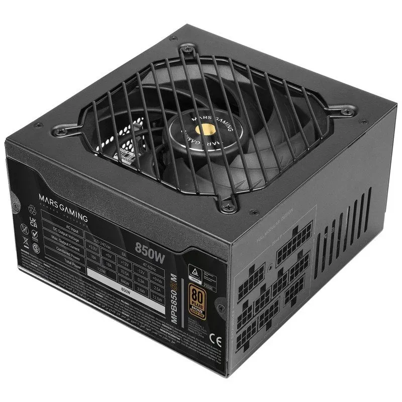 Fonte Alimentação Mars Gaming MPB850SIM Fonte de Alimentação Modular ATX 850W 80 Plus Bronze Preta