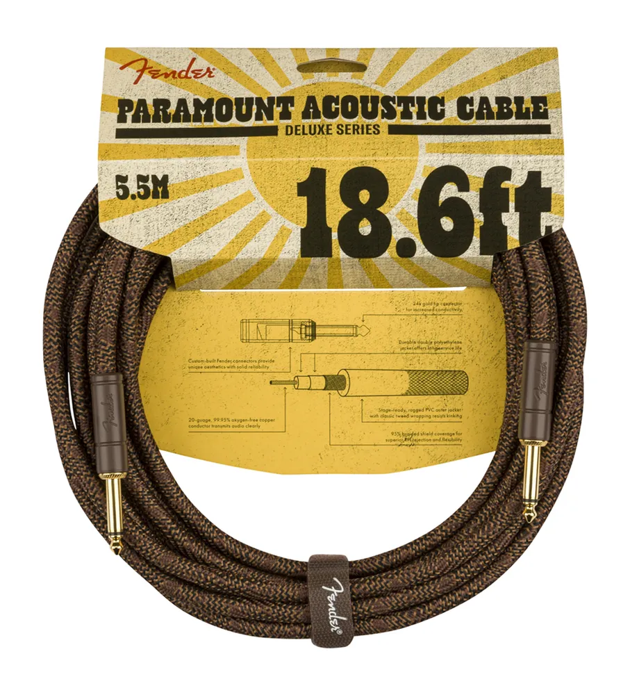 Cabo instrumento Fender Paramount Acoustic Brown 5,5mt