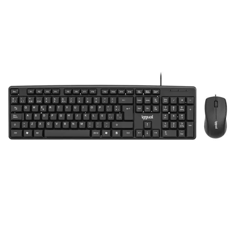 Teclado IGGUAL COM-CK-STANDARD completo com rato USB com fio QWERTY Spanish