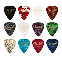 Palheta Fender 351 Celluloid Medley Multi-Color 12-Pack Thin
