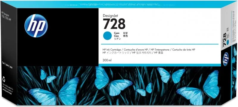 HP728 300-ml Cyan InkCart