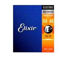 Jogo cordas guitarra elétrica Elixir 12027 Nanoweb coated 009-046