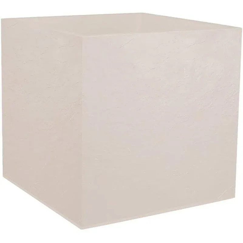 Jardineira quadrada EDA Eda Volcania efeito pedra beige caliza 49,5 cm 57 L