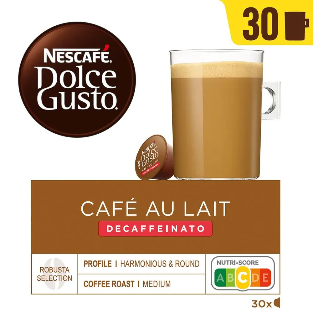 Cápsulas Dolce G. 12518346 Café Aulait Descaf 30C