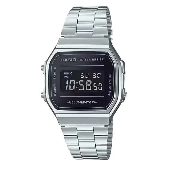Relógio Casio Vintage Retro Mirror (Bracelete Metálica/Preto)