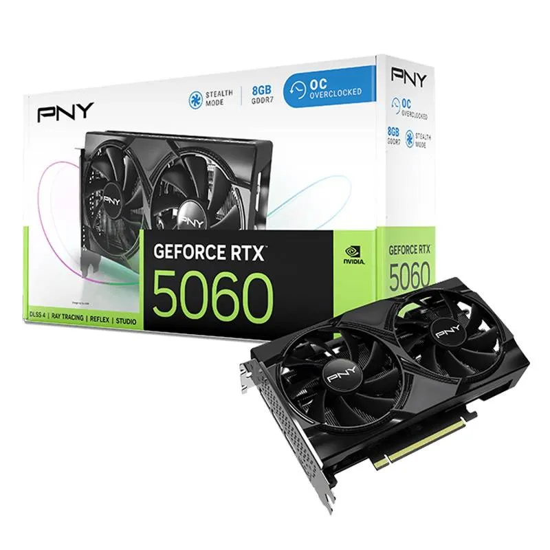 Placa Gráfica PNY NVIDIA GeForce RTX 5060 Blackwell Dual Fan OC 8GB GDDR7 DLSS4
