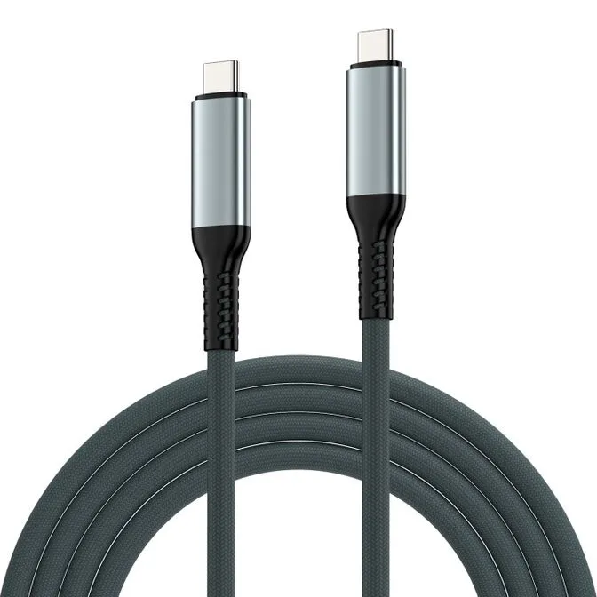 Cabo USB-C Ewent EC1072 Fabric PD240W 40Gbps 8K/120Hz 2m Preto/Branco