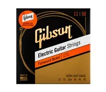 Jogo cordas guitarra elétrica Gibson Flatwound 011-050