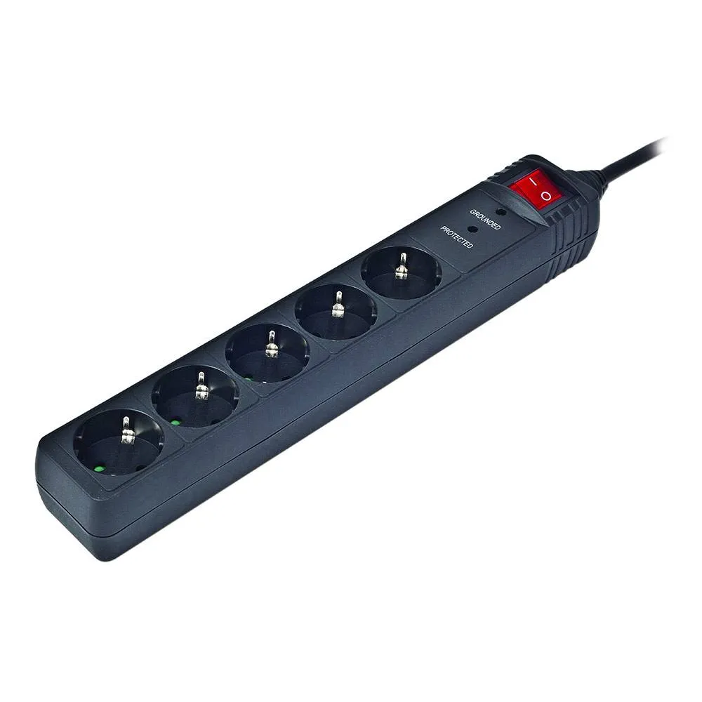 Régua de Proteção Gembird SPG5-C5 5 Tomadas 1.5m Preta