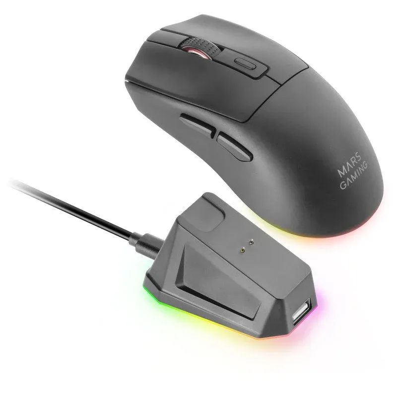 Mars Gaming MM-T3 Rato Ótico RGB Sem Fios Bluetooth 5.0 14400 DPI com Switches Huano Preto