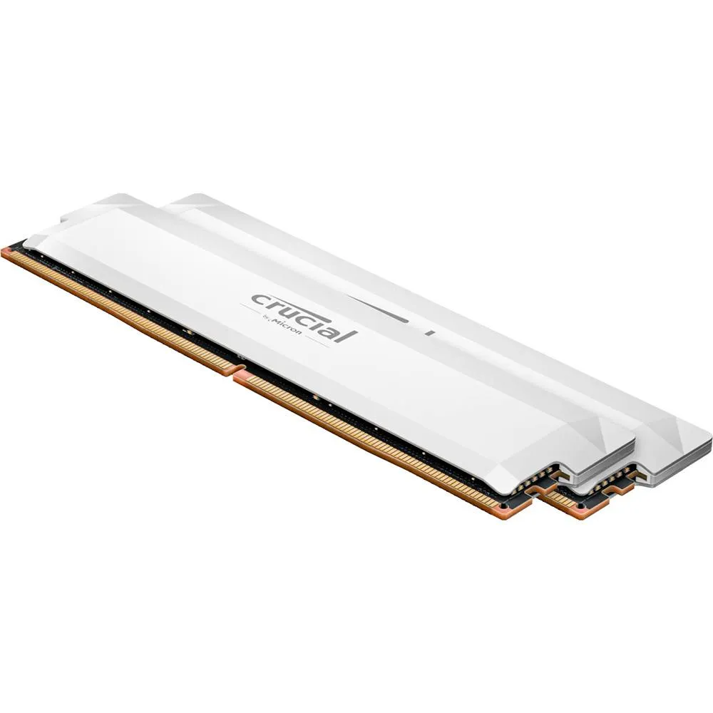 Memória RAM UDIMM Crucial Pro Overclocking 64GB (2x32GB) DDR5-6400MHz (AMD Expo/Intel XMP) CL40 (40-40-40-84) 1.35V Branca