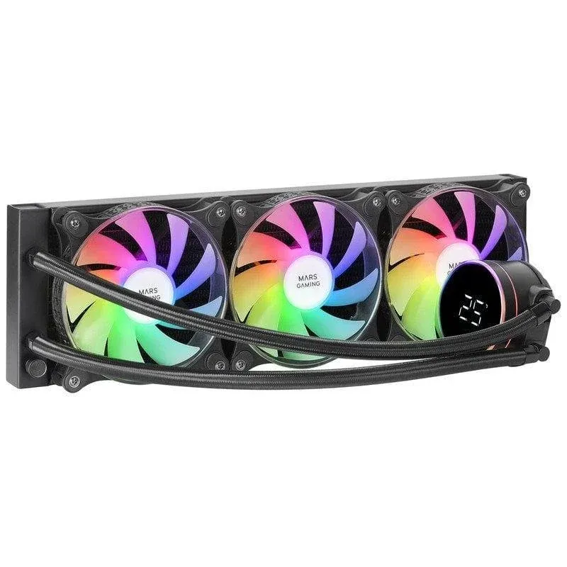 Cooler CPU Mars Gaming ML-LCD360 LCD ARGB Liquid Preto