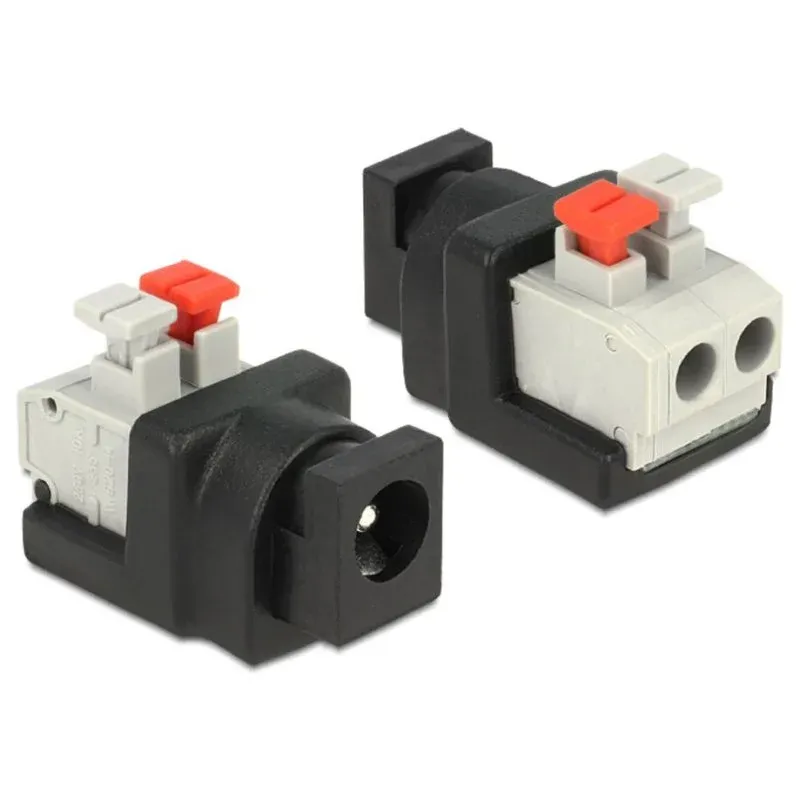 Fonte Alimentação Adaptador de alimentação DeLOCK 65524 preto e prata para cabo DC 5,5 x 2,1 mm